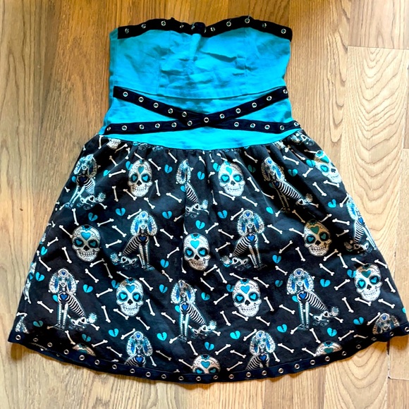 Too Fast Dresses & Skirts - Rare Too fast skeleton dogs and sugar skulls